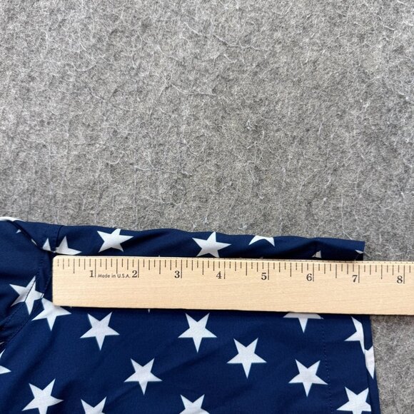 Burlebo Swim Trunks Men XL Blue White Red Patriotic Flag Print Stretch 7" - Picture 14 of 16